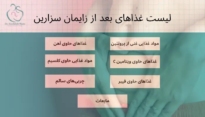غذاهای بعد از زایمان سزارین
